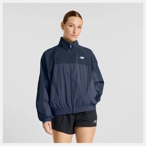New Balance Blue Bomber Jacket Sporty Elastic Fit